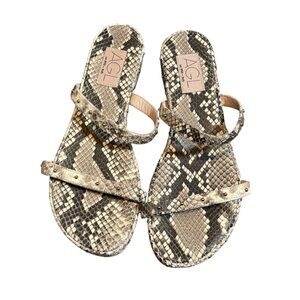 AGL SNAKESKIN STUDS SANDALS